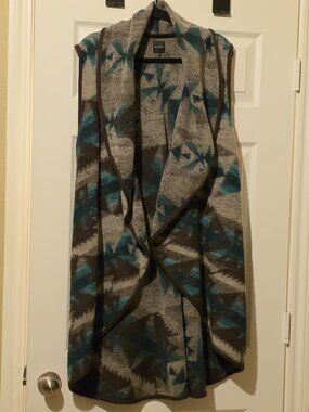 Zozo Brown Women's Sleeveless Long Cardigan Vest Size L